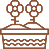 Two flowers in a pot icon.